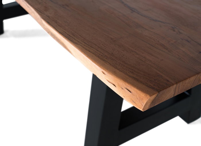 GINER Y COLOMER Mesa de comedor de acacia y patas de metal 240 cm